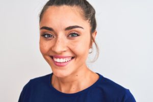 Woman’s beautiful smile with tooth-colored fillings in Belmont